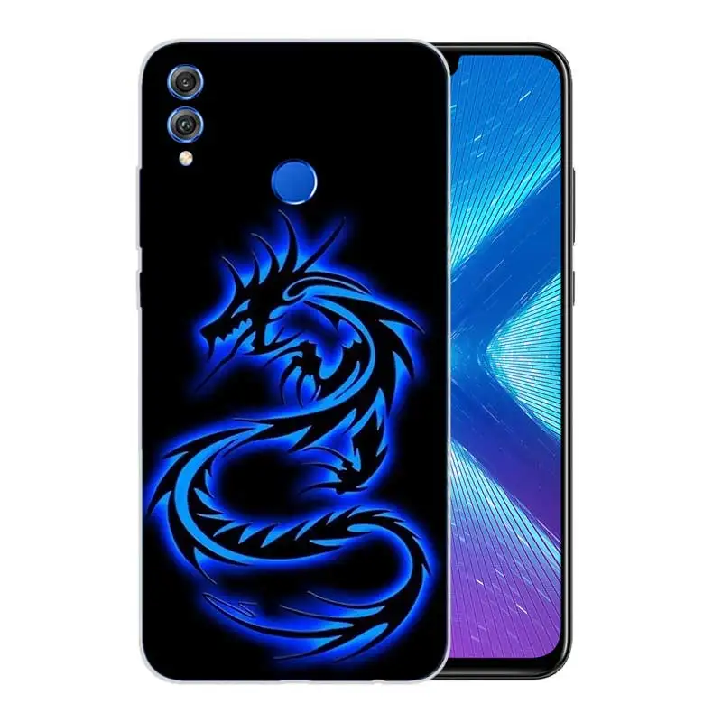 Красивый рисунок дракона матовый мягкий с рисунком из ТПУ чехол для Huawei Honor V20 8X 7 8