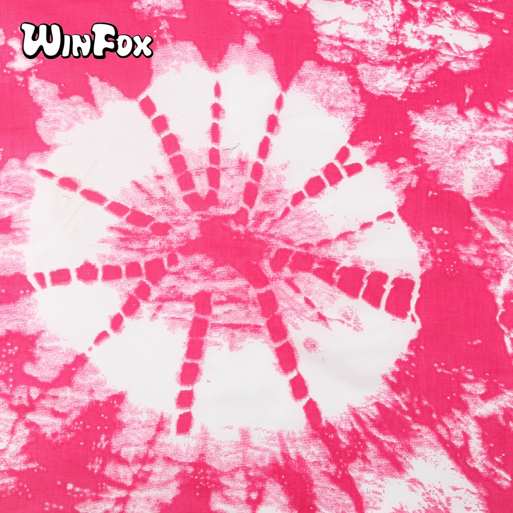 Winfox мода унисекс красный фиолетовый цветочный принт для мужчин и женщин Пейсли