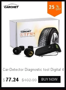 CARCHET беспроводной TPMS система контроля давления в шинах 4 внешних датчика встроенный литиевый аккумулятор прикуриватель источник питания