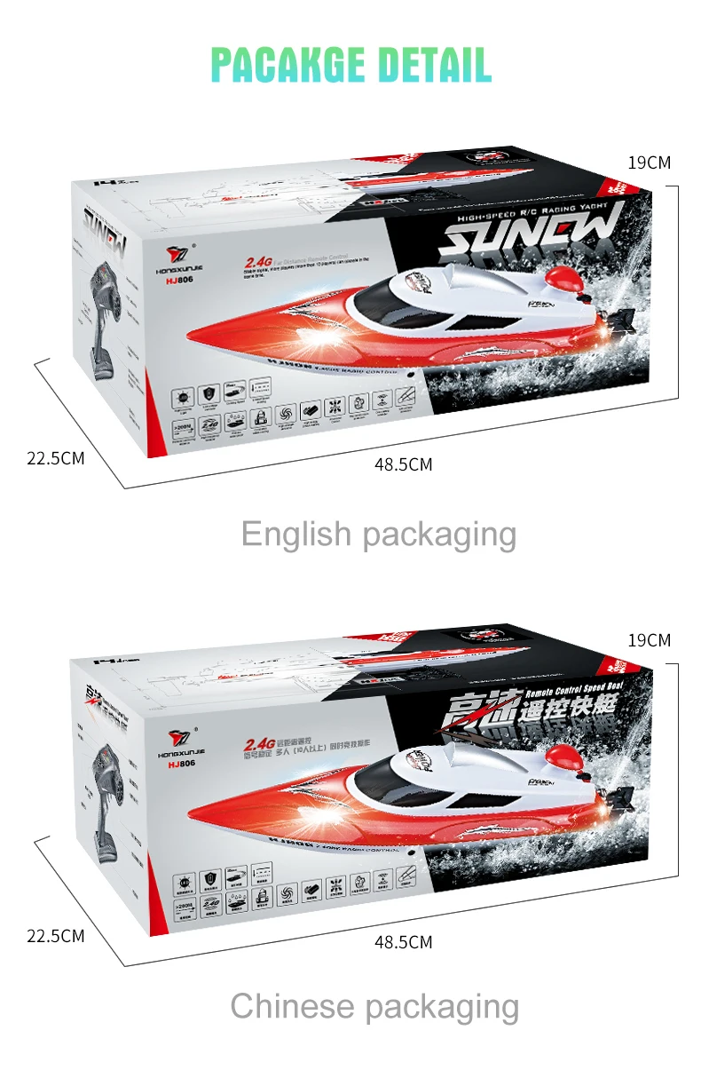 HongXunJie HJ806 2,4G 4CH 180 флип Водонепроницаемый 35 км/ч высокая скорость гоночная RC лодка w/Красочный Светодиодный фонарь RC скоростная лодка детская Подарочная игрушка
