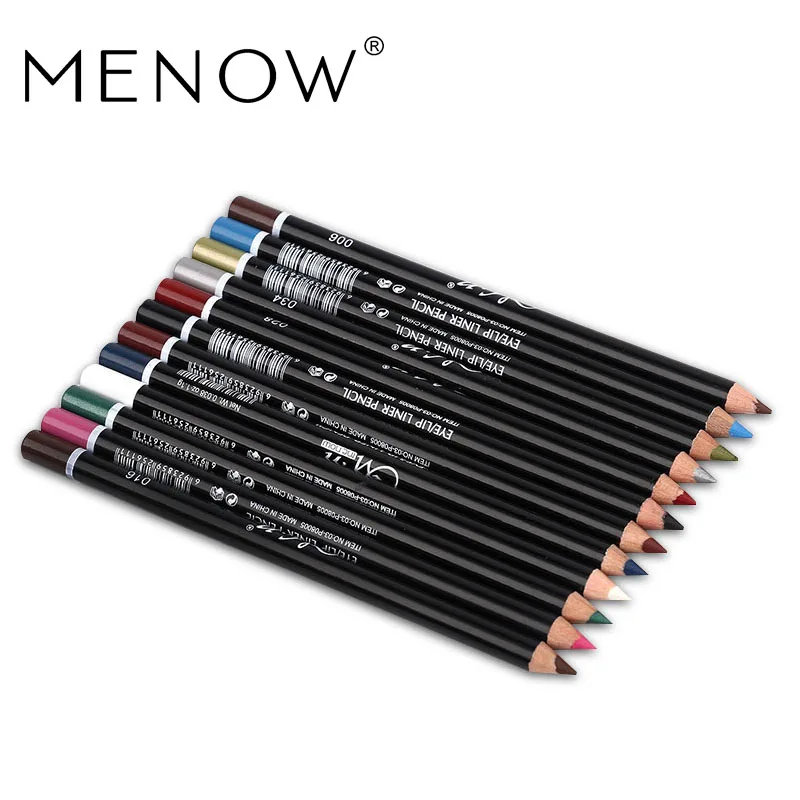 

200Sets/Lot MENOW 12 Colors Eye Make Up Eyeliner Pencil Waterproof Eyebrow Beauty Pen Eye Liner Lip sticks Cosmetics Eyes Makeup