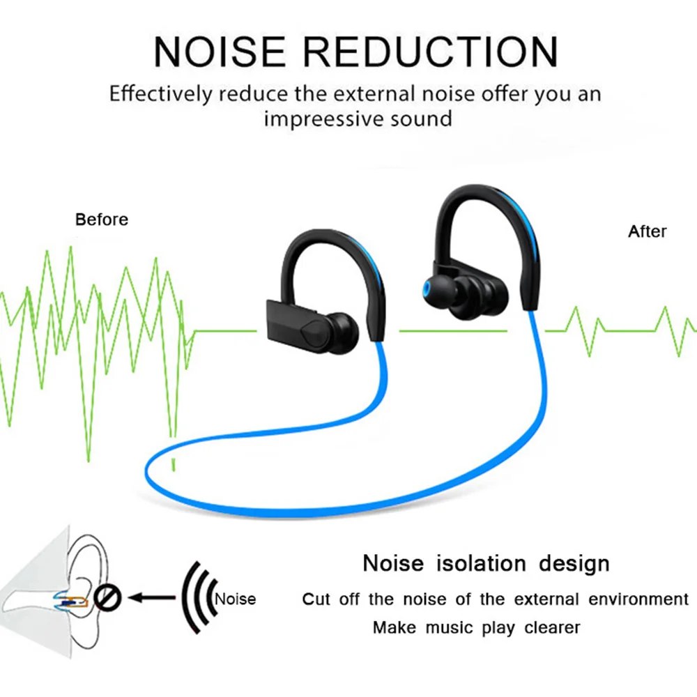 K98 беспроводные наушники Bluetooth спортивные для бега стерео гарнитура с микрофоном