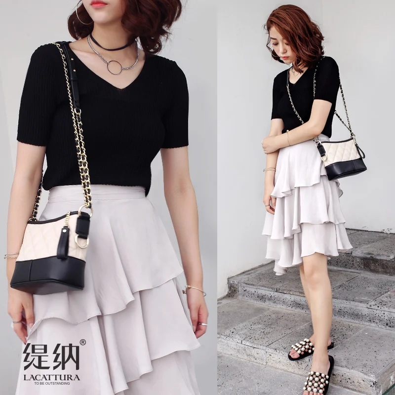 LACATTURA/роскошные женские сумки мессенджеры Дизайнерская кожаная сумка модная