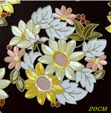 Тканевая скатерть для сада с вышивкой круглая тарелка коврик еды в западном