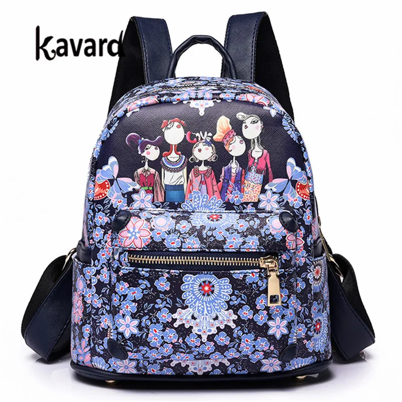 Роскошный маленький мягкий рюкзак kavard с цветочным рисунком школьная сумка для