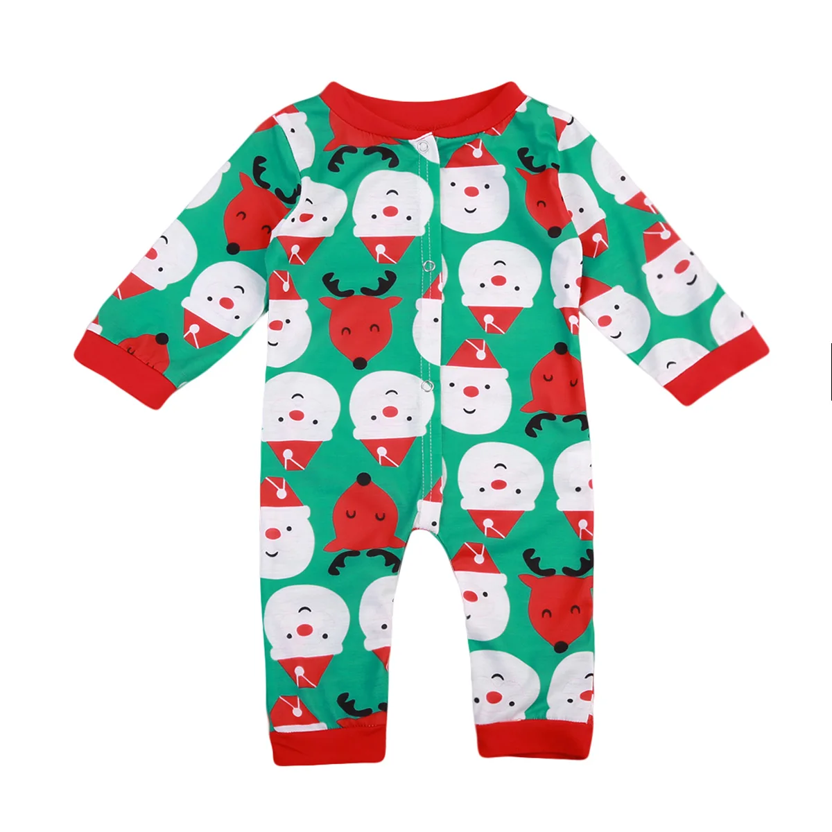 2017 модный Рождественский комбинезон с длинным рукавом для новорожденных