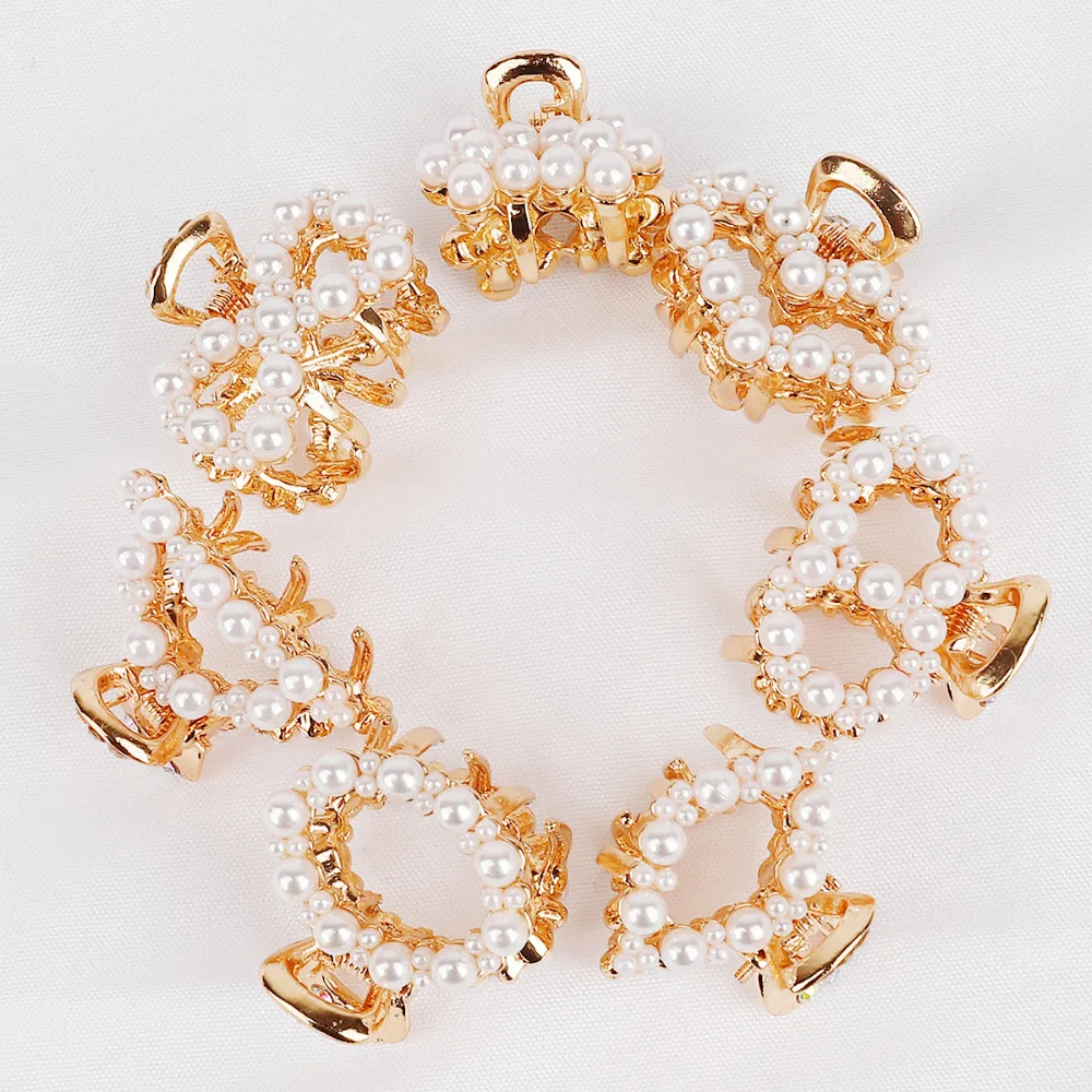 Заколка для волос с жемчугом женская элегантный металлический зажим в Корейском