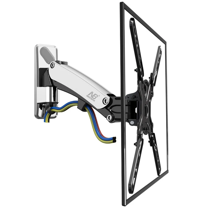 NB F350 4"-50" 8-16 кг газовая пружина алюминиевый жк плазменный Телевизор настенный кронштейн для ЖК-монитора Черный 300X300 400X400 - Цвет: silver