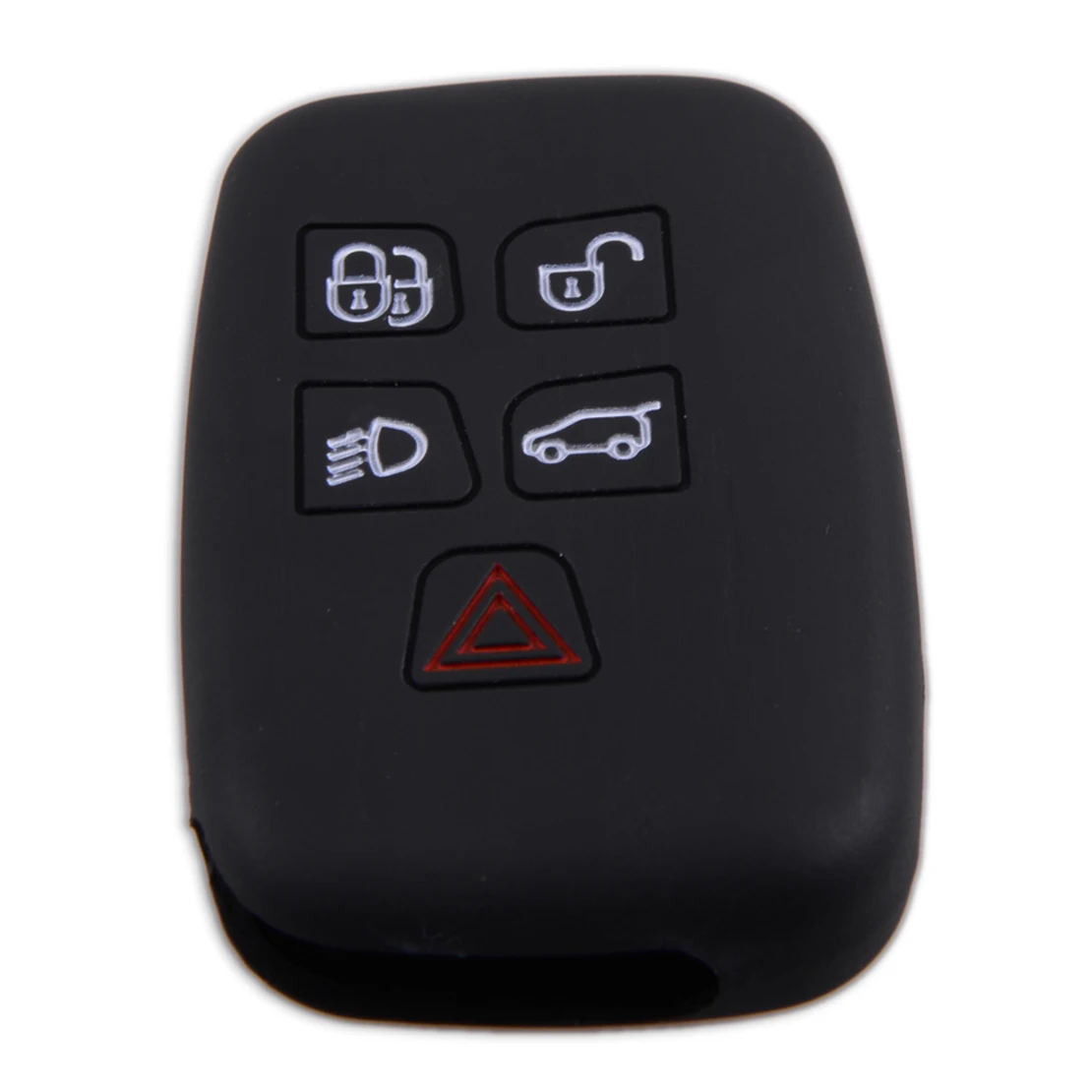 Black DWCX автомобильный силиконовый смарт-чехол для ключей, брелок, подходит для Land Rover Discovery 4 Range Rover Sport Evoque Vogue freelander 3 - Название цвета: Black