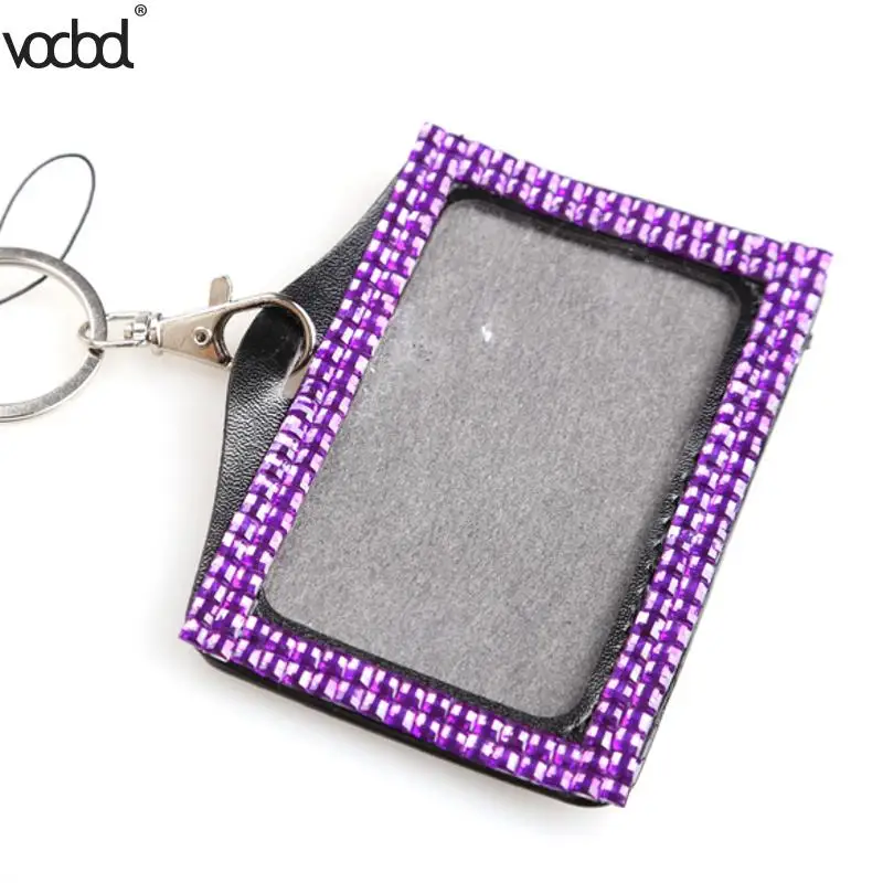Визитница горизонтальная Смола Стразы значок с кристаллом ID карты Чехол Ремешок