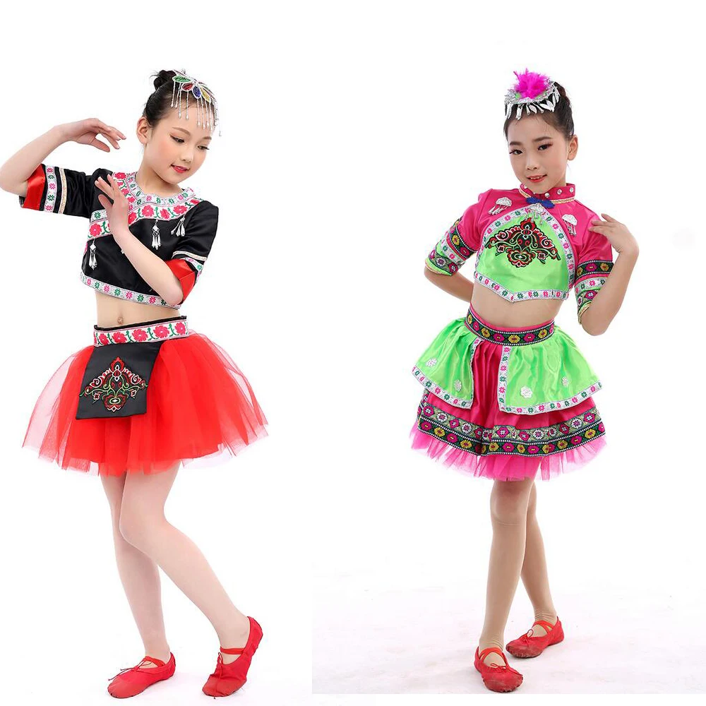 Детская одежда Hmong с блестками летняя детская сценическая костюмы для