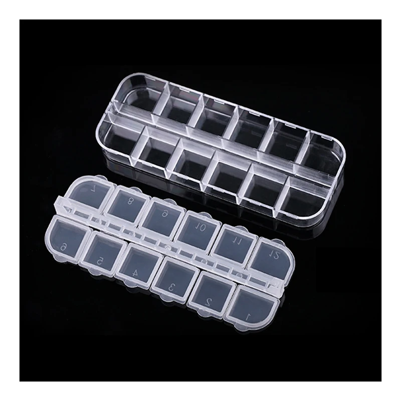 

Diamond Painting stones Storage Box 12 Grids,square boxes,Diamond painting tools,used for Collect diamonds,Diamond embroidery,