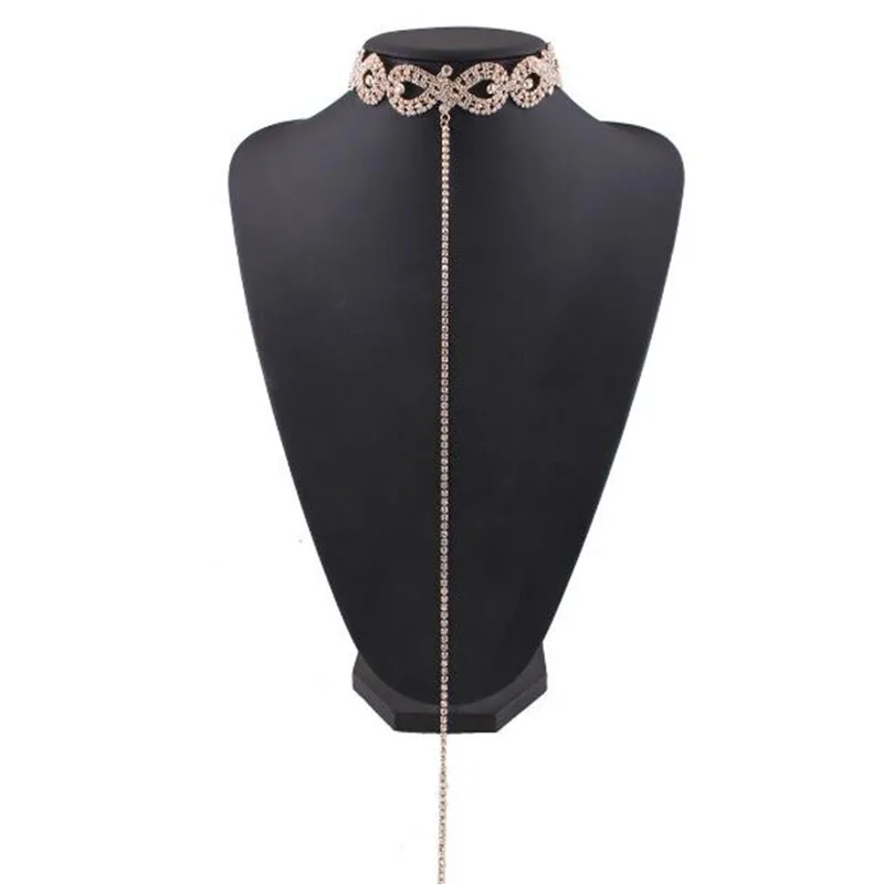 Роскошное женское ожерелье милое длинное ожерелье-чокер с кристаллами модное