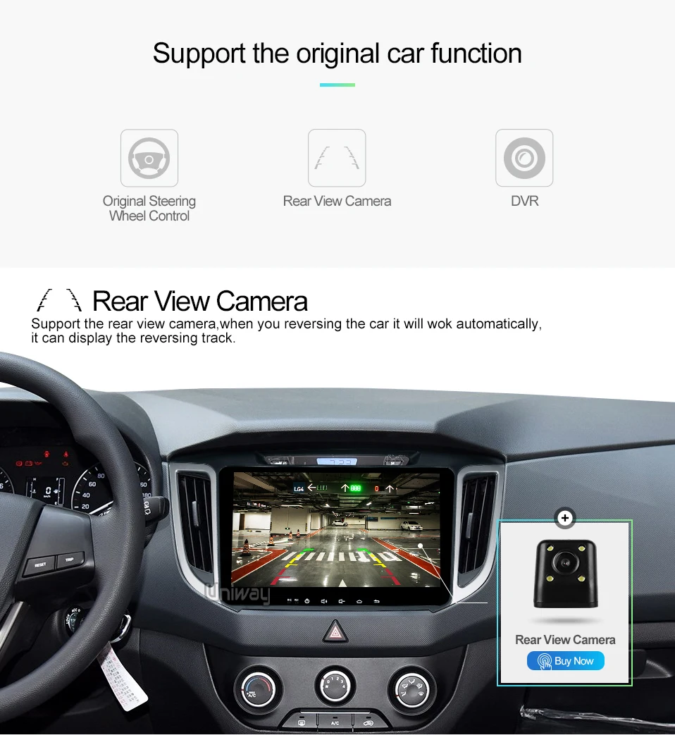 AIX251071 uniway 8 core android 8,1 автомобильный dvd для hyundai creta ix25 автомобильный Радио плеер gps навигации