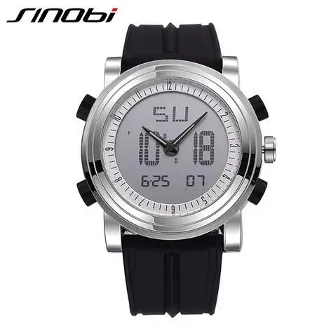 11S9368G02 SINOBI спортивные часы для мужчин, наручные часы, цифровые кварцевые часы для мужчин, водонепроницаемые часы, топ класса люкс, Брендовые мужские часы с хронографом, Reloj - Цвет: 11S9368G02