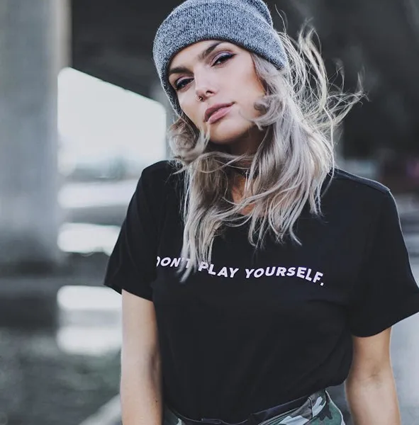 Женская футболка с надписью dont play yourn хлопковая Повседневная забавная для