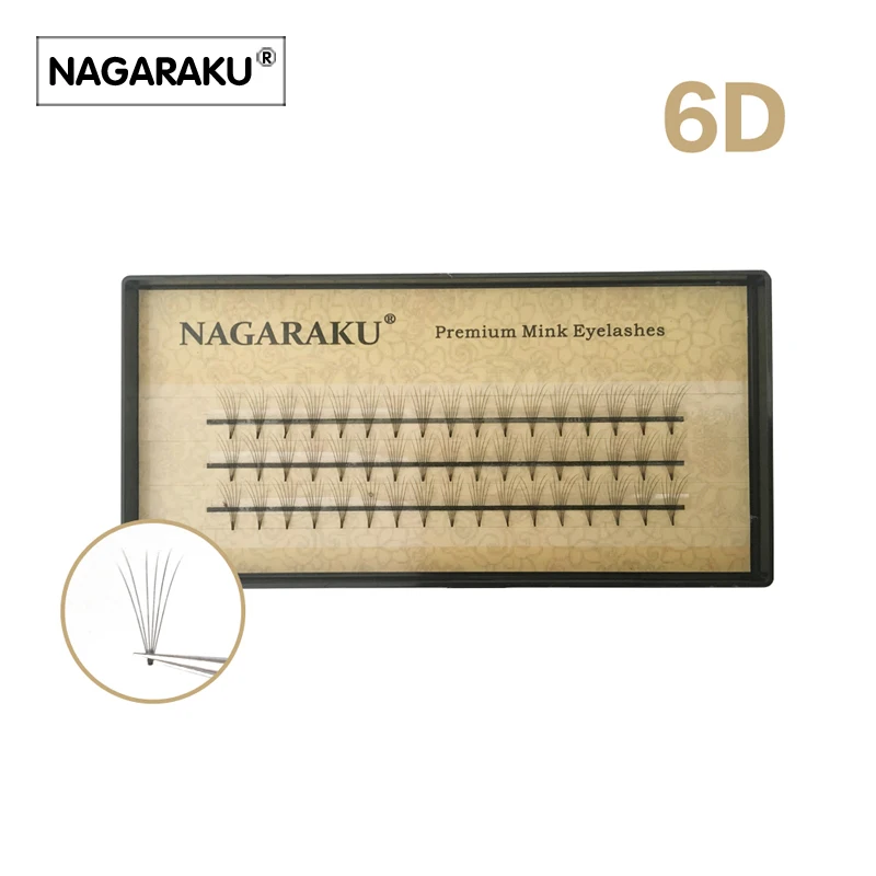 Накладные магнитные ресницы NAGARAKU 5 лотков 2D-6D для макияжа Cillios Premade Fan высокое