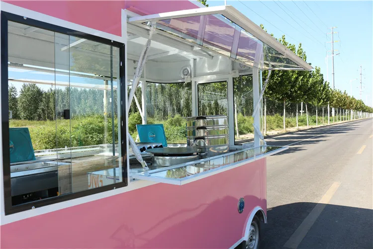 

Approved Street Electric Food Truck Hot Dog Vending Cart With 4 Wheels