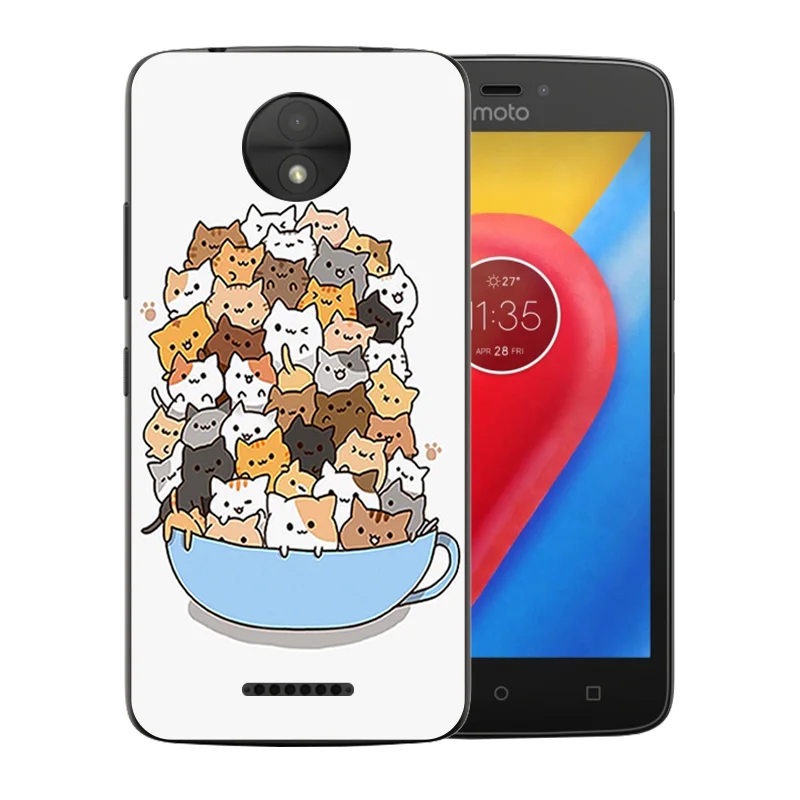 Чехол для телефона 5 0 дюймов Motorola Moto C Capa 2017 силиконовый чехол с рисунком кошки