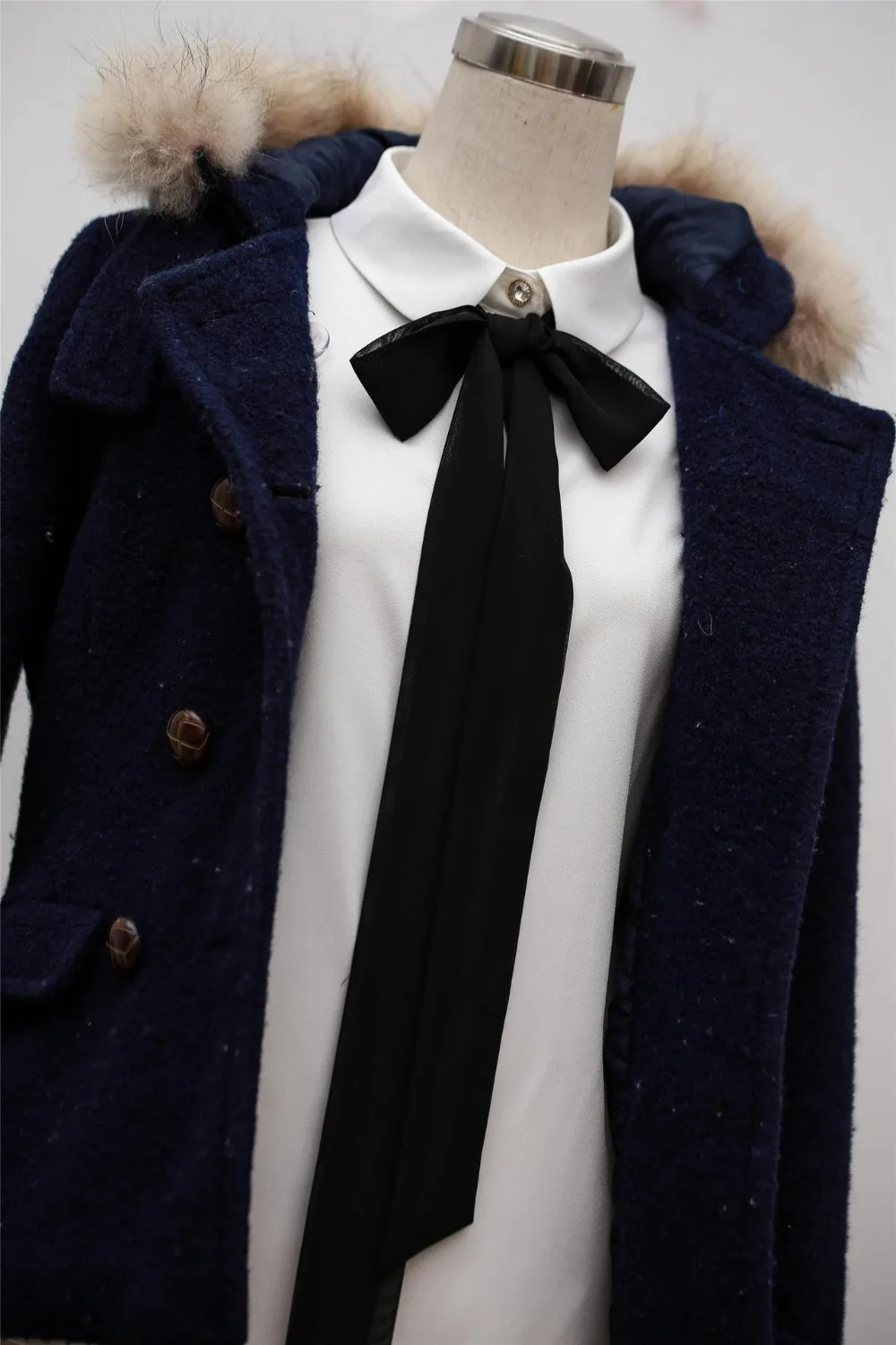 Длинный Повседневный жилет с бантом ожерелье воротник рубашки оптовая продажа