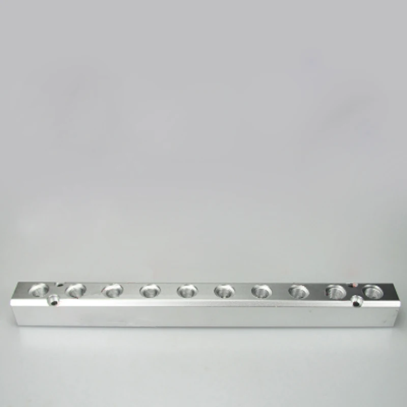 G1/2 &quotIn G1/4&quot Out 30x30mm 10 Way 12 Port пневматический Твердый алюминиевый коллектор блок