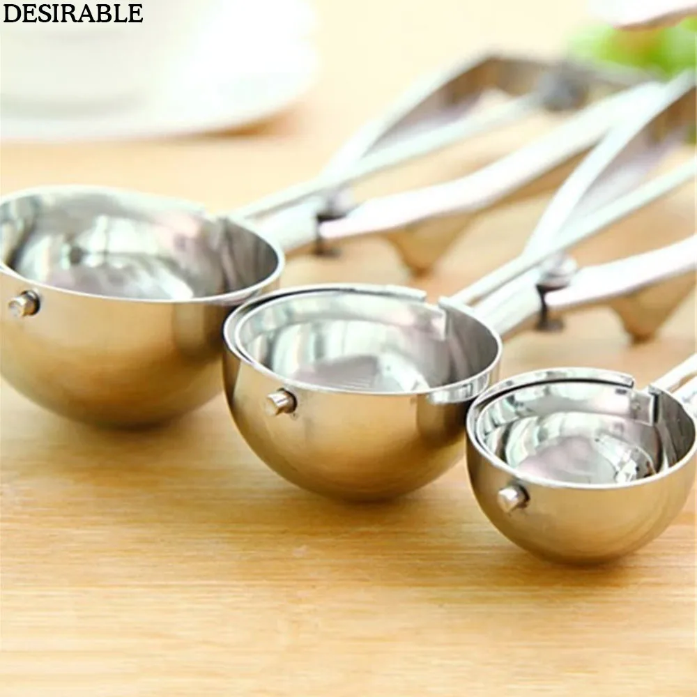 1Pc New Ice Cream tools high quality Stainless Steel Multifunction Spring Handle fruit Potato Kitchen Fruit platter tool 4/5/6cm | Дом и сад