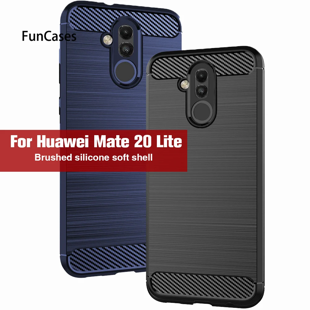 Чехол для телефона huawei mate 20 Lite силиконовый мягкий чехол из углеродного волокна X