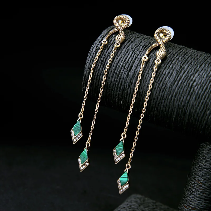 Сережки подвески из индийской смолы с геометрическим узором модные ювелирные