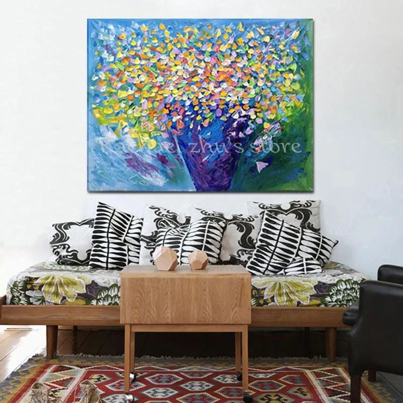 Новое поступление ручная роспись абстрактные цветы картины маслом на холсте
