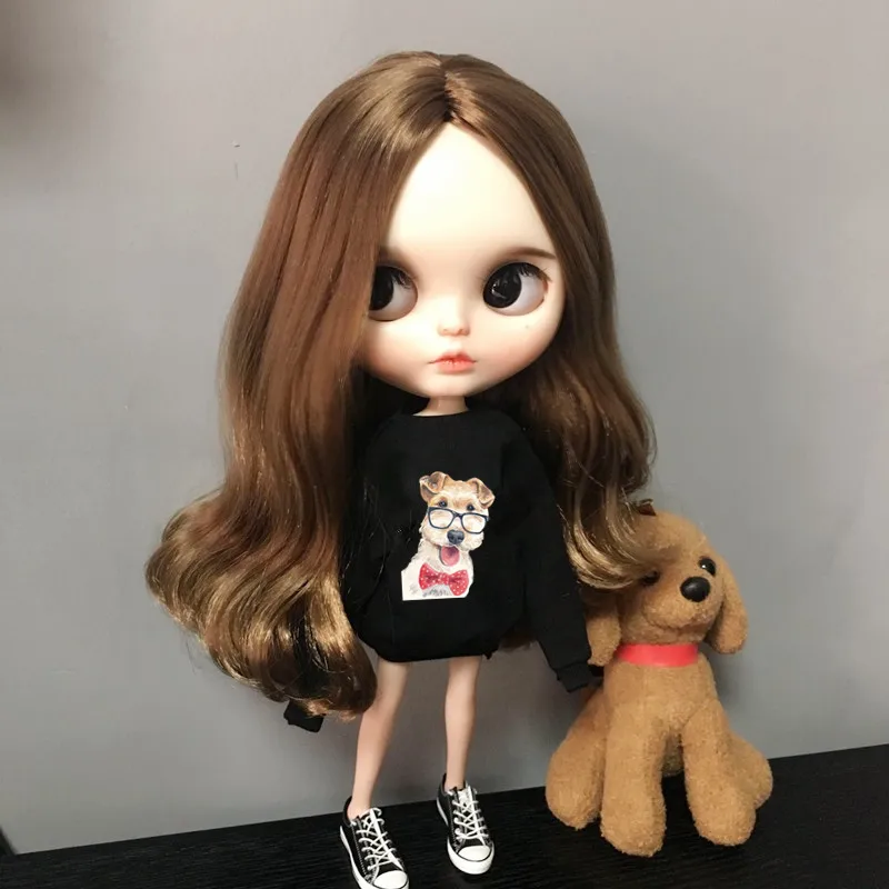 Милая Повседневная Одежда для куклы Blyth, 1 шт., 1/6 футболка с рисунком для куклы blyth, Licca Pullip, 30 см, одежда для куклы, аксессуары для Барби