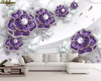 beibehang custom 3d wallpaper murals high grade exquisite three dimensional flower jewelry background wall papel de parede