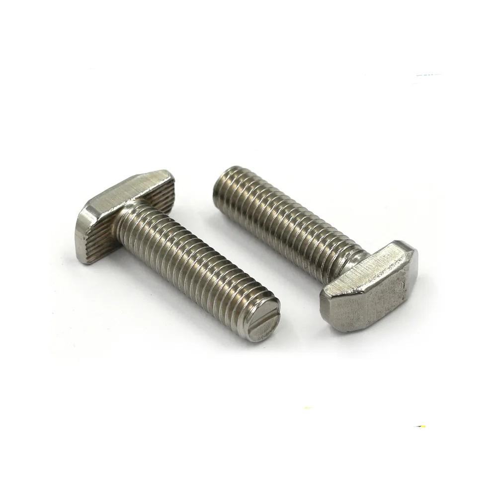 

10pcs M8 16mm/20mm/25mm/30mm/35mm/40mm Hammer Head T Bolt Screw Nickel Plated For 45 series X Aluminum Profile