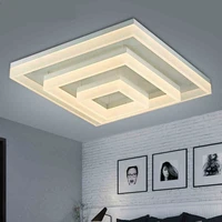 modern lustre dimmable square metal led ceiling light living room foyer minimalism aluminium acrylic ceiling led lighting