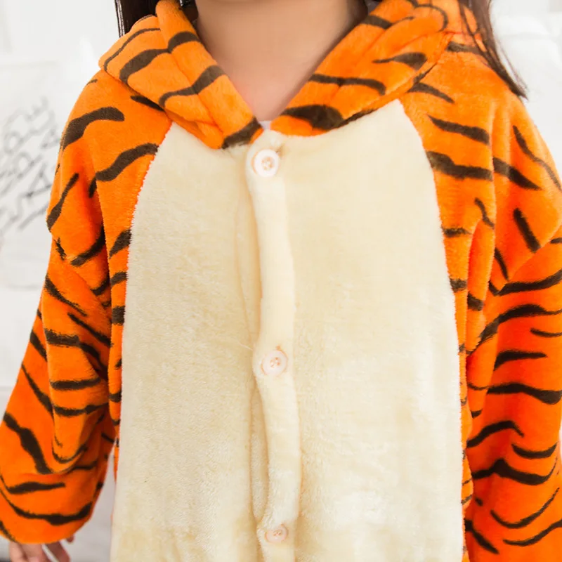 Детский комбинезон с тигром, пижама в виде животных, комбинезон для девочек, фланелевый цельнокроеный костюм для мальчиков, одежда для сна, ... от AliExpress WW