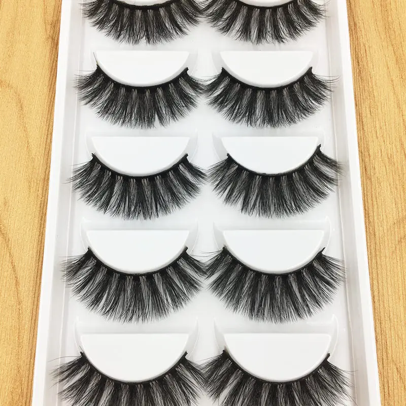 

YOKPN 3D Mink False Eyelashes Natural Thick Fake Eyelashes Long Section Exaggerated Cross Soft European American 5 Pairs Lashe