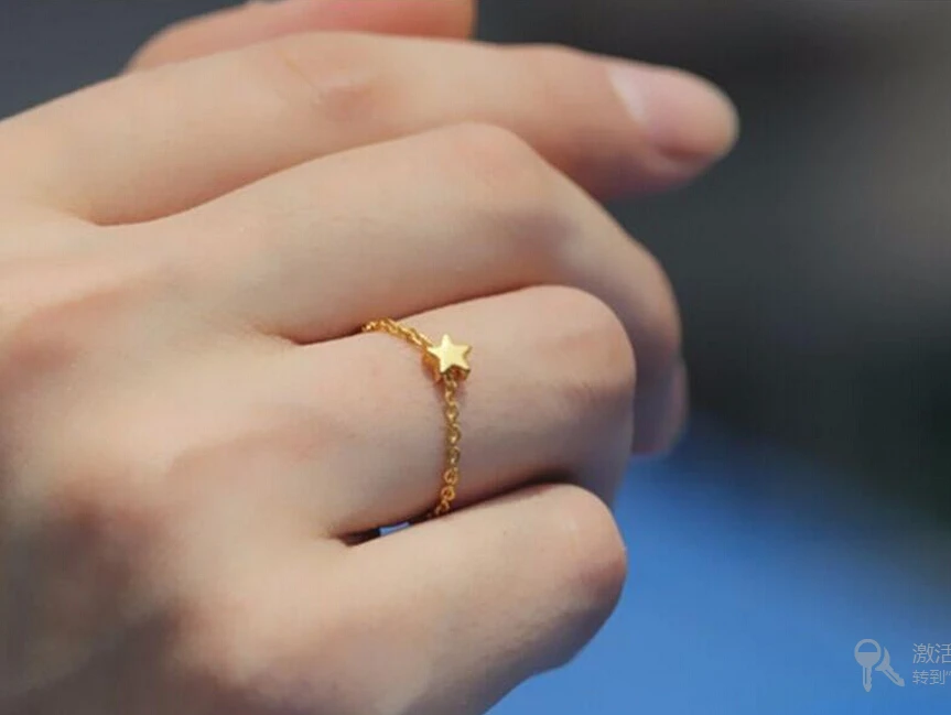 Горячая Распродажа чистое 999 желтое золото 24K/женское кольцо со звездой на