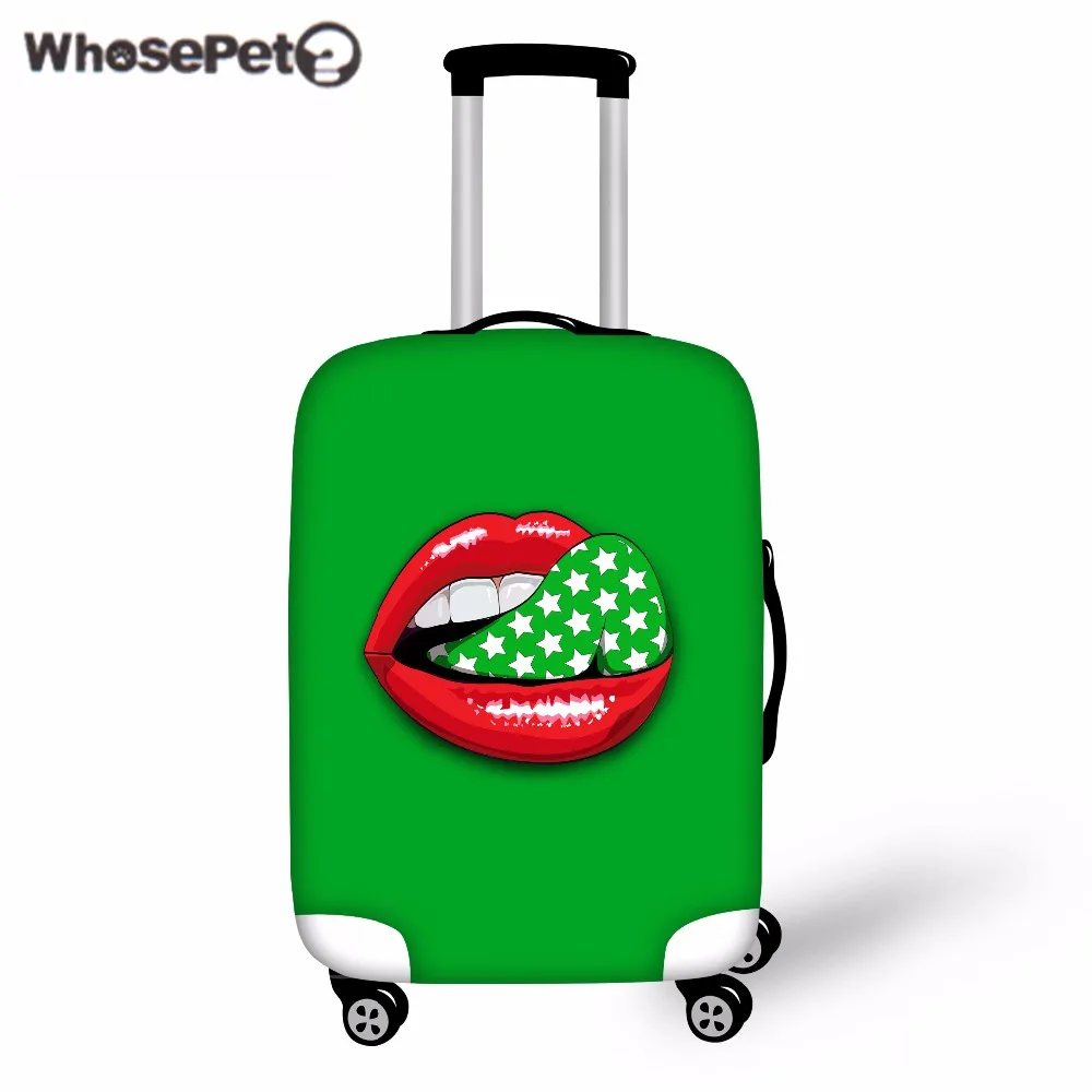 WHOSEPET сплошной цвет принт губ чемодан Крышка толстый совершенно эластичный