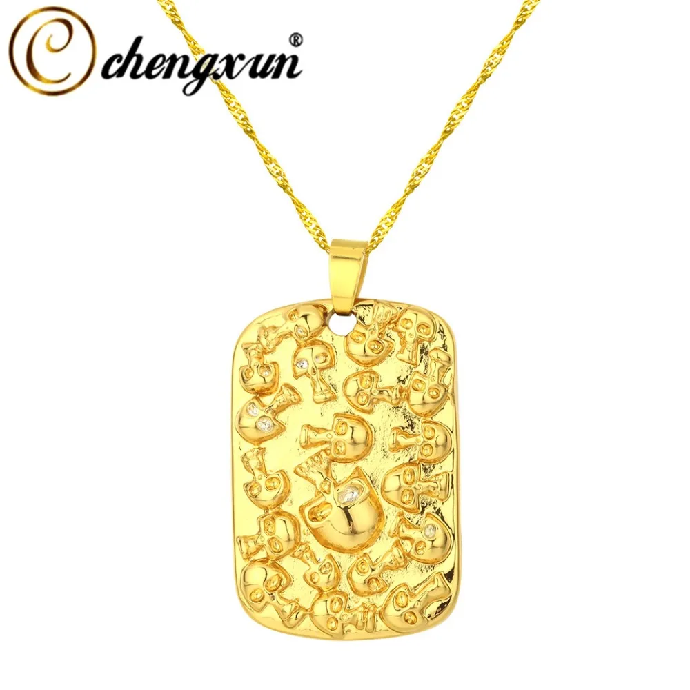Чэнсюнь США скелет смерти армейский Военный стиль Кулон Ожерелье для мужчин