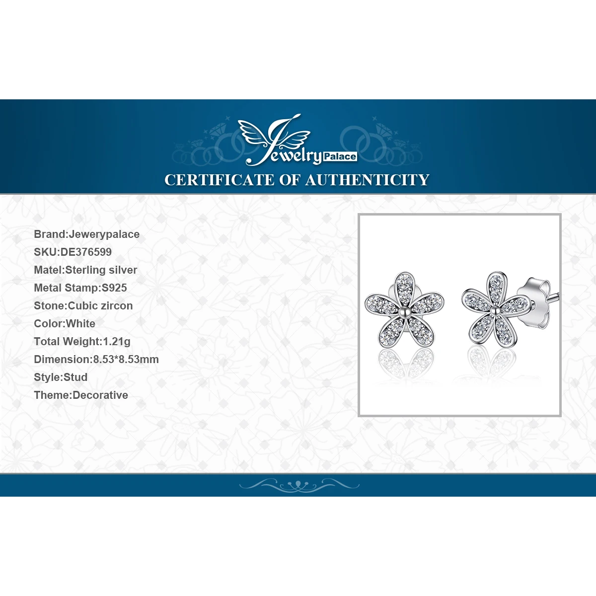 Jewelrypalace стерлингового серебра 925 Ослепительная Дейзи серьги серебро 2018 Модные