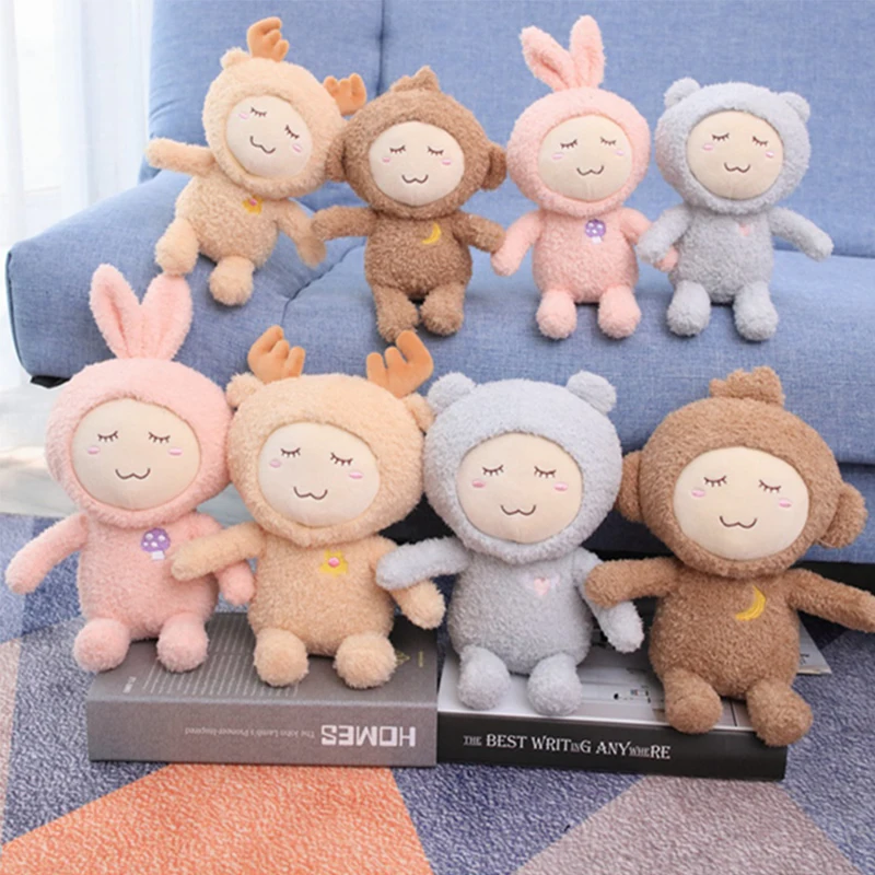 

Мини супер милая плюшевая игрушка Kay Wow, игрушка-Зверюшка, кролик, обезьяна, медведь, лось, детский подарок на день рождения, 18/25 см