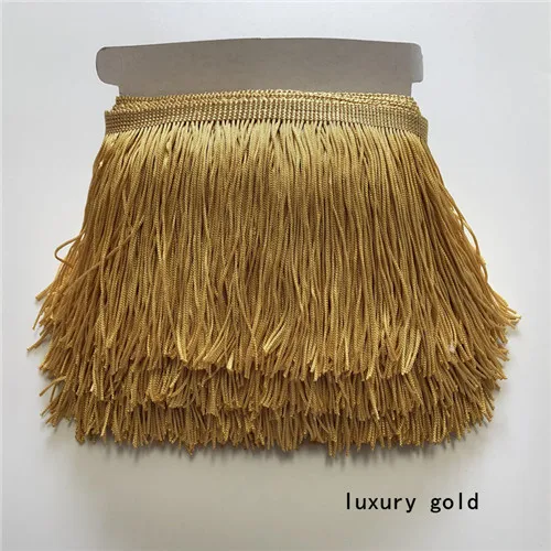 luxury gold SASKIA 10 метров 9 см длинная кружевная отделка лента Материал кисточка бахрома отделка шитье Сделай Сам латинское платье занавеска ткань аксессуар 3,54" - Цвет: luxury gold