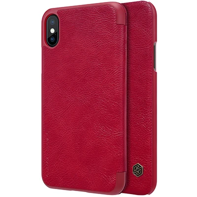 Красный Чехол Nillkin для IPhone X XS Max XR Qin Book откидной кожаный чехол из натуральной кожи - Цвет: Красный