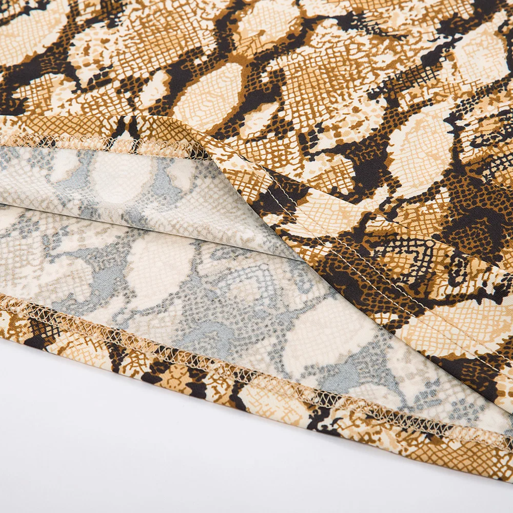 Женские юбки со змеиным леопардовым принтом трапециевидная юбка с высокой