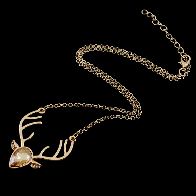 Модный изысканный Kawaii Рождественский олень колье ожерелье и кулон для женщин