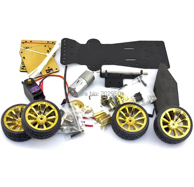 4WD RC умный автомобиль шасси для Arduino платформа с MG996R металлическая Шестерня сервоподшипник комплект Рулевого управления DIY 4 колеса робот