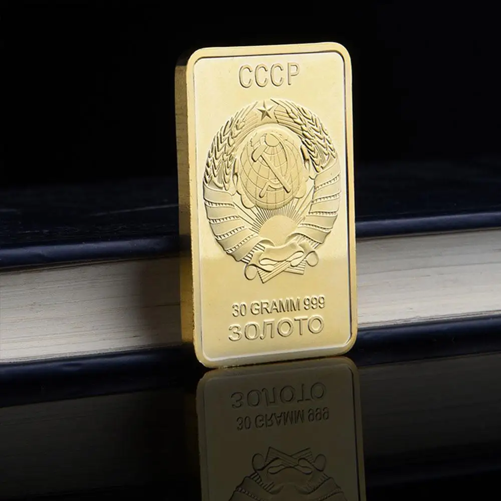 5 шт./лот Редкие 1 унция. Советский, русский СССР CCCP чистого. 999 24 K GOLD слоистых слитка слиток Золота