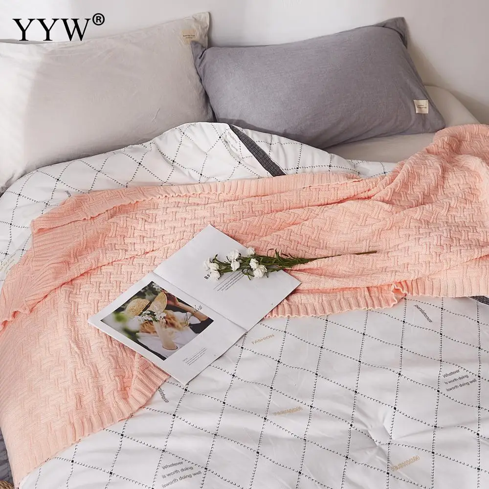 

Blanket Air Conditioning Acrylic Soft Towel Blanket Four Seasons Sofa Office Nap Blankets Towel Portable Car Travel Blanket