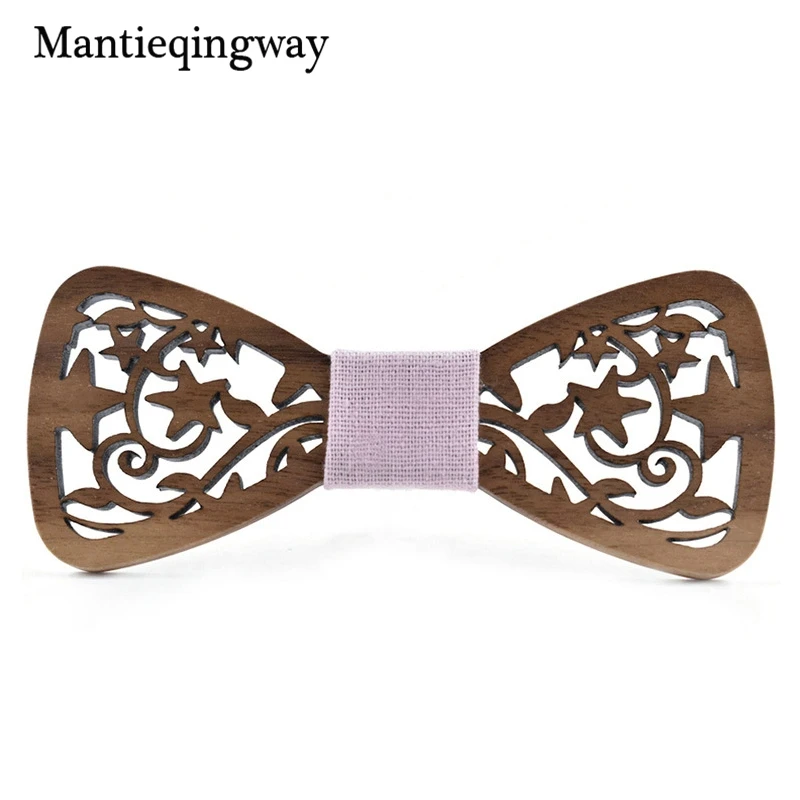 Mantieqingway большой деревянный галстук бабочка для мужчин классические деревянные