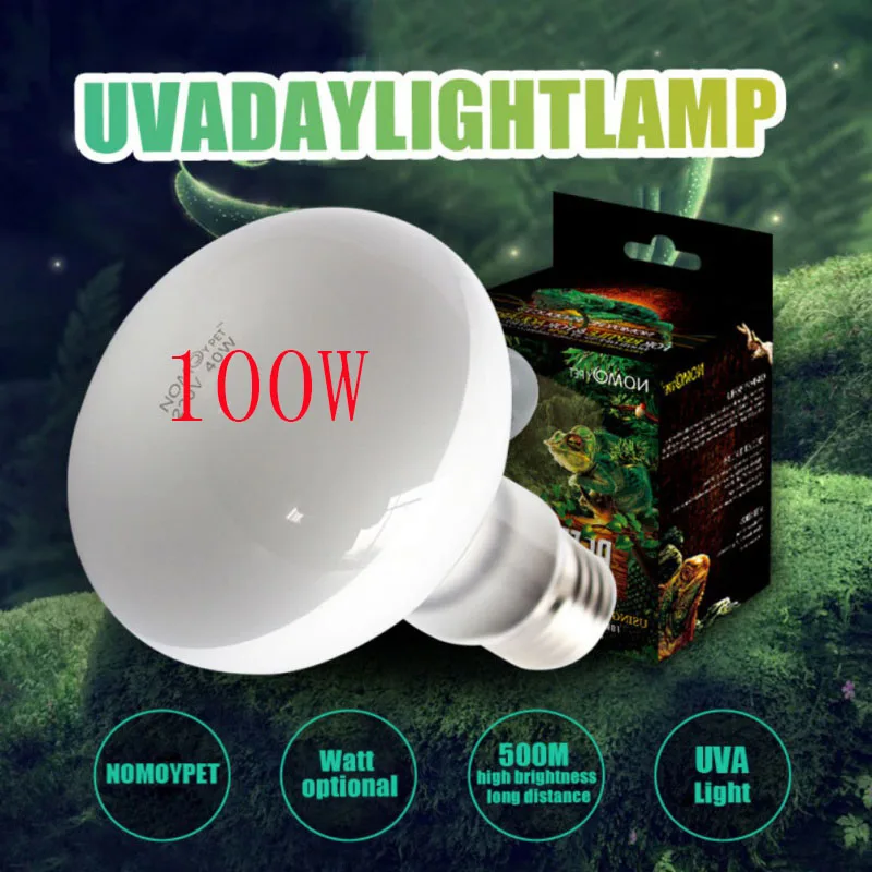 100w Рептилия лампа Уфа лампа черепаха кальция добавка с дневного света лампа подогрева песка коллектор водонепроницаемый черепаха потепление лампы PY - Цвет: 100w