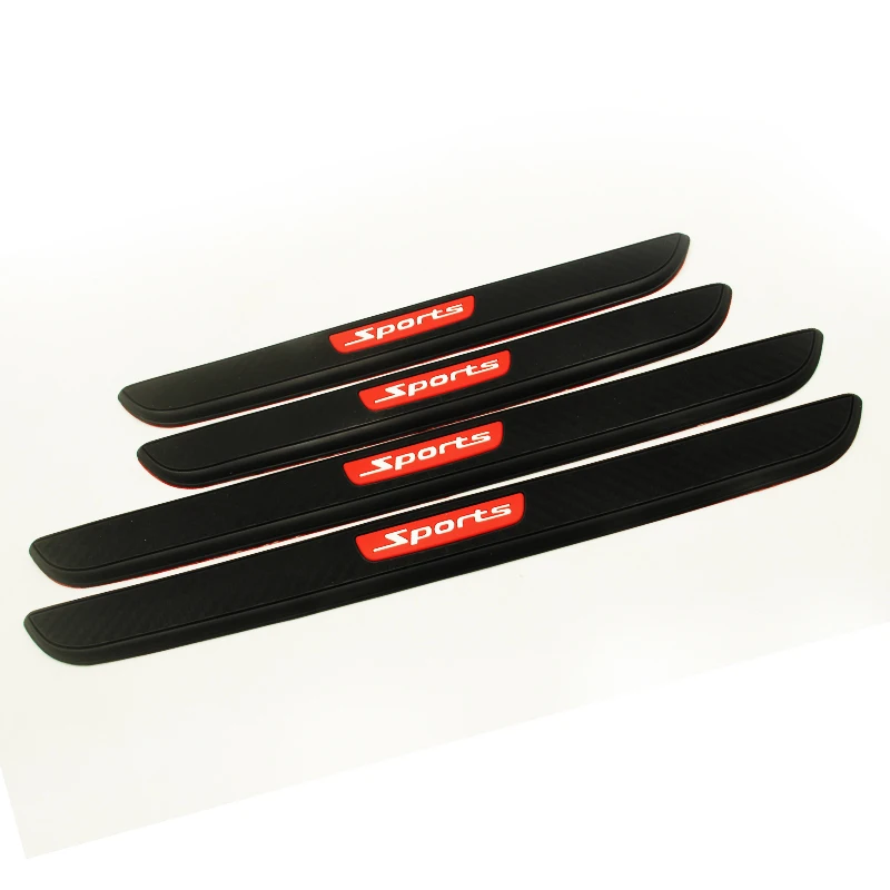 4PCS Car Styling Rubber Door Protect 3D Sticker Anti-Scratch Decorative Sill Strip Cover Trim Auto Accessories | Автомобили и